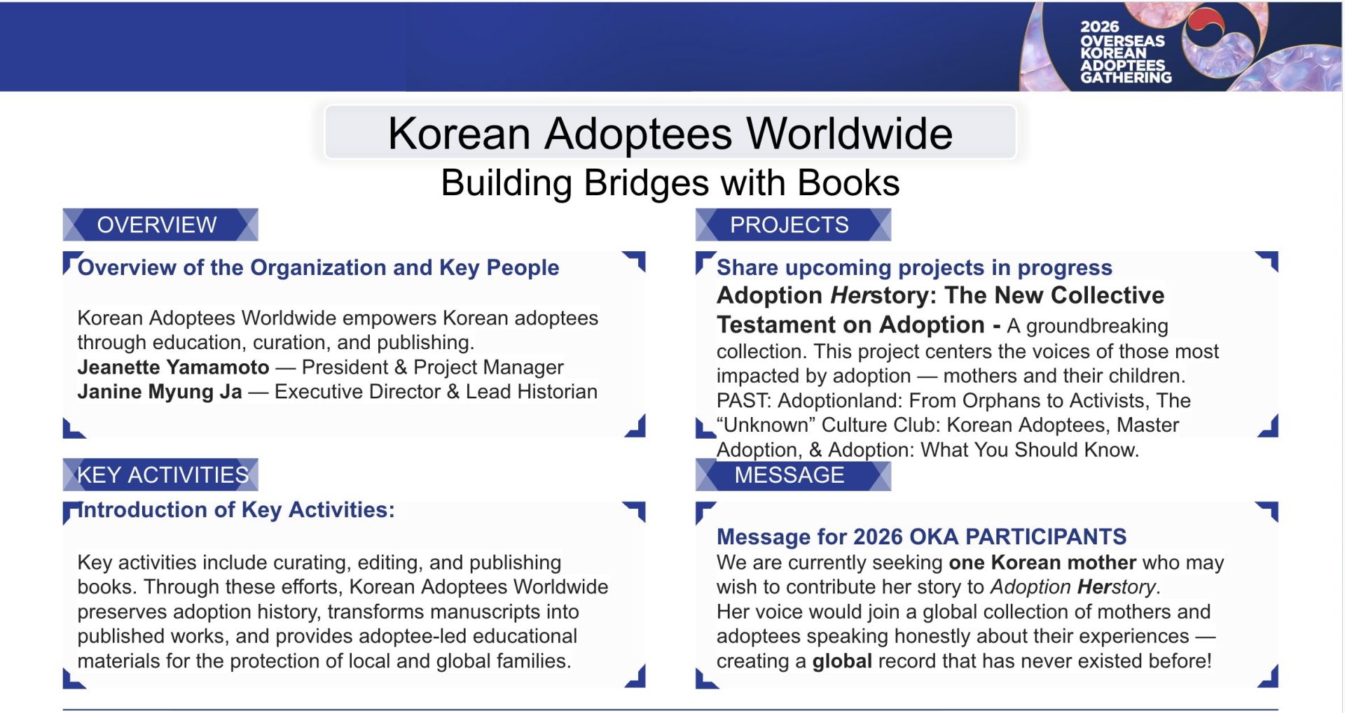 About Korean Adoptees Worldwide - Building Bridges with Books